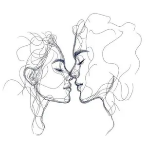 Couple Line Art — Referenzfoto